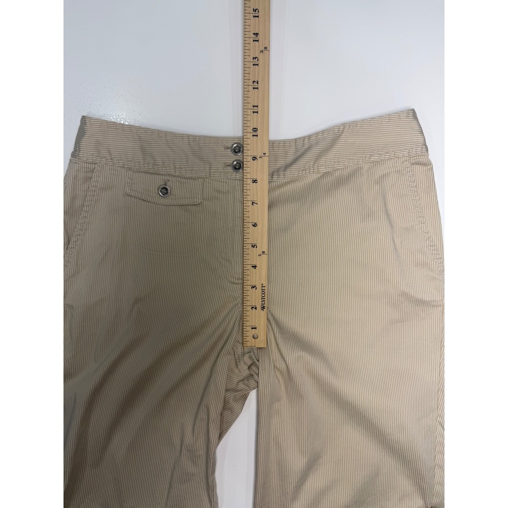 Chicos Additions Tan Pinstripe Bermuda Shorts Womens 0.5 Short Stretch Cotton - Picture 6 of 10